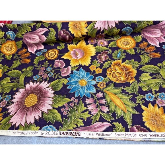 Robert Kaufman Tuscan Wildflower Cotton Fabric Peggy Toole 12" x 44" - Picture 2 of 9